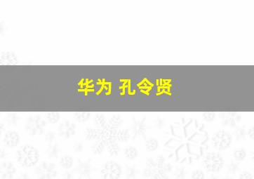 华为 孔令贤